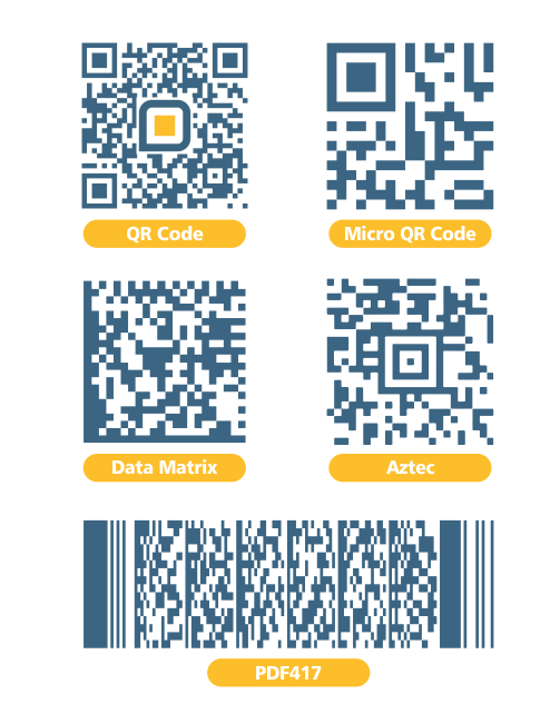 QR Code Dinâmico, Micro QR Code, Aztec, Data Matrix, PDF417